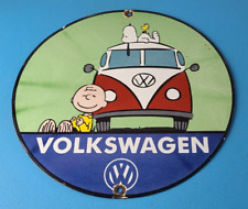 Vintage Volkswagen Sign - VW Sales Automobile Gas Pump Porcelain Sign picture