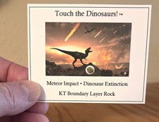 Dinosaur Extinction Mini-Museum Display. KT Boundary Rocks. Authenticity Card picture