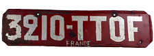 Vintage 1950s France French Tourist License Plate Man Cave Wall Decor Collector picture