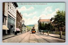 Johnstown PA-Pennsylvania Main Street, Ladies, Trolley, Theatre Vintage Postcard picture