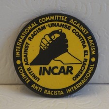 Vintage 1970s INCAR International Committee Against Racism 2" Pin Pinback Button picture