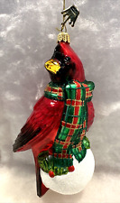 Hallmark Heritage 2019 Blown Glass Red Cardinal On Snowball Ornament 6
