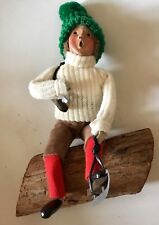 BOY SKATER SITTING ON LOG # 417 GOLD LABEL GREAT Character Piece by BYERS CHOICE picture