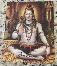 BLOTTER ART ORIGINAL LORD SHIVA SIGNED BY ANN SHULGIN GOD MOTHER OF MDMA & COA picture