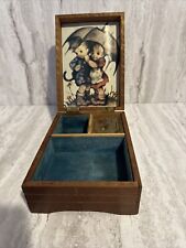 Vintage M I M Lador Wooden Jewelry Music Box Plays Music Hummel Children picture