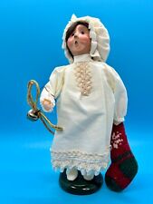 Vtg 2000 Byers’ Choice Carolers Girl In White Night Dress/Nightdress & Red Stock picture