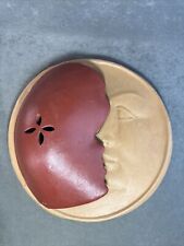 Vintage Unique Ceramic Art Decor Clay Wall Moon Night Light Shield Only 14.5” picture