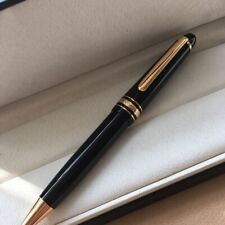 Luxury 145 Resin Series Bright Black+Gold Clip 0.7mm nib Ballpoint Pen picture