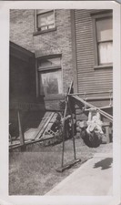 Little Boy using Gymnastics Bar VINTAGE PHOTO ORIGINAL Premature Birth Story picture