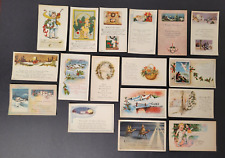 Vintage Lot of 17 Assorted UNPOSTED 1900s Christmas & New Year's Postcards picture
