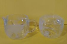 1970s Vintage Nestle Nescafe Coffee World Glass Creamer and Sugar Bowl BD2 picture