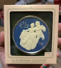 1984 Hallmark First Christmas Together Dated Cameo Dancing Couple Ornament NIB  picture