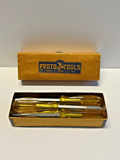 Vintage Proto Tools; Flat Tip No. 9804 Screwdrivers; NOS Unused; Qty 6 picture