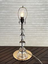 Lucite Clear Stacked Orb / Balls Table Lamp w/ Lucite Round Base 22” picture