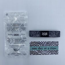 ZOX **ONE DAY AT A TIME** Silver Black White Single Small Wristband w/Card picture