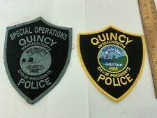Quincy Police  2 piece collectible patch set  Grey subdued is Take off worn picture