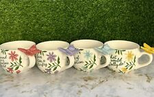 Dolly Parton Butterfly Floral Cappuccino Mugs- Set of 4 -  Brand New picture