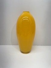 Crate & Barrel Candy Yellow Vase Bright Varied Opaqueness Made In France picture