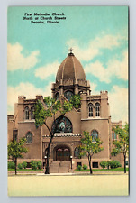 Decatur IL-Illinois, First Methodist Church, Religion Outside, Vintage Postcard picture