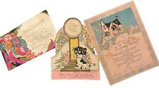 Lot Of 3 1920-1930s Vintage Get Well, Sorry You Are Ill Cards, Signed picture