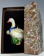 🦋 NEW IN BOX Jay Strongwater Goose with Golden Egg Christmas Ornament picture
