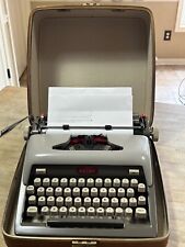 Vtg Royal Futura 800 Portable Gray Typewriter W/ Leather Case Works 1959 picture