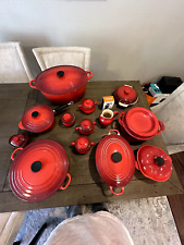 13 piece Le Creuset set in red picture