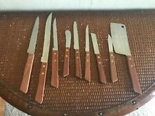 Vintage 9pc Frontier Forge Japan Kitchen Knife Set Master Carver J4 picture