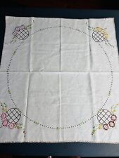 Small vintage tablecloth 27”x 29” Floral Design picture