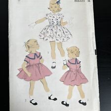 Vintage 1950s Advance 6455 Girls Large Collar Party Dress Sewing Pattern 6 UNCUT picture