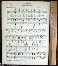UNIVERSITY OF ILLINOIS Vintage Song Sheet c1929 