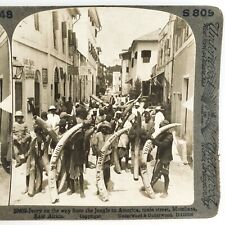 Mombasa Kenya Ivory Hunters Stereoview c1900 East African Street Stores A2128 picture