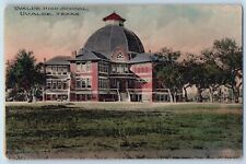 Uvalde Texas TX Postcard Uvalde High School Campus Building 1914 Antique picture