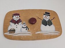 Basket Accessories Hand-painted Lid For Longaberger Basket Snowman Family picture