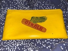 Vintage 80’s DEKALB SEEDS Zippered Bank Deposit Money Bag—Flying Corn Cob Logo picture