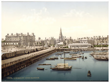 England, Lowestoft, Inner Harbour Vintage Photochrome, Photochromy, Vintage  picture