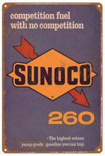 Sunoco 260 Gasoline Vintage Novelty Metal Sign 12