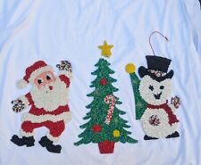 Vintage 1980s Christmas Plastic Popcorn Decoration Frosty Snowman Tree READ DIS picture