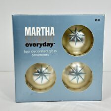 Martha Stewart Everyday Decorated Glass Christmas Ornaments Set of 4 picture