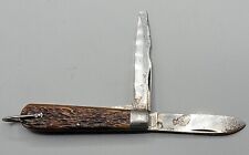 CAMILLUS CUTLERY CO. CAMILLUS N.Y.  2 BLADE  LOCKBACK  KNIFE BONE STAG picture