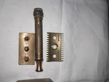 Antique Brass Gillette Razor In Brass Case picture