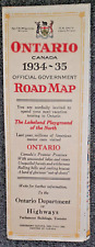 1934 - 1935 ONTARIO CANADA OFFICIAL GOVERNMENT ROAD MAP EX COND picture