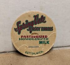 Vintage Spring Vale Jersey Farms Homo Milk Bottle Cap Dutton Michigan MI picture