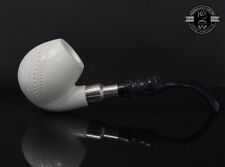 Handmade Block Meerschaum Silvery Army Apple Pipe picture