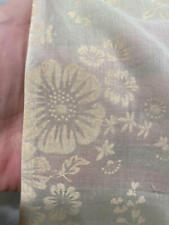 Vtg ORGANZA Fabric FLOCKED SHEER Creamy White Flowers PALE MINT 38