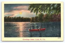 Postcard Greetings from Cass West Virginia WV Row Boat on Lake picture