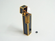 Working Vintage Cartier Mini Lighter 18KGP & Black Lacquer w/2p flint Rare picture