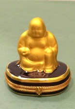 Blue Gold Buddha Limoge Box Hand Painted Vintage France picture