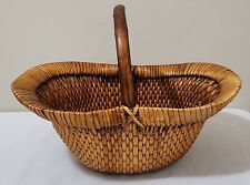 Antique Early 20th Century Handwoven Primitive Asian Grain Harvest Basket picture