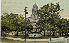 Warsaw Indiana Courthouse Building Indiana Postcard Antique Street Scene picture